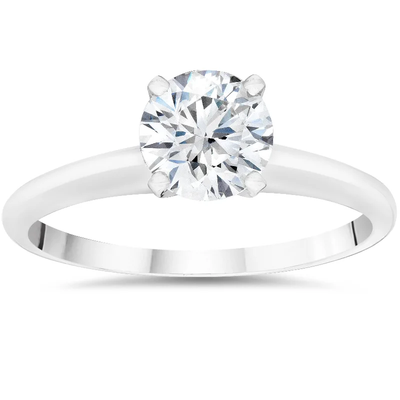 Rings with knot motifs for symbolic love -1/2ct Lab Created Diamond Solitaire Engagement Ring 14k White Gold