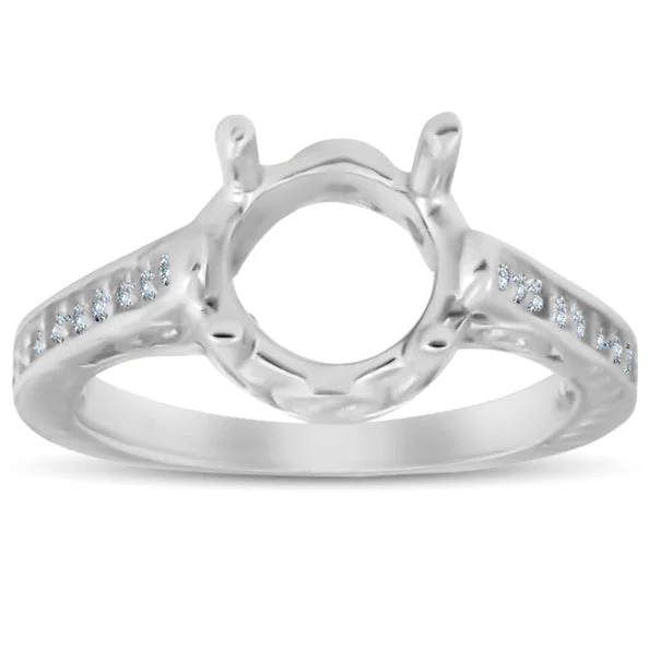 Rings with knot motifs for symbolic love -1/3ct Vintage 14K White Gold Diamond Engagement Ring Setting