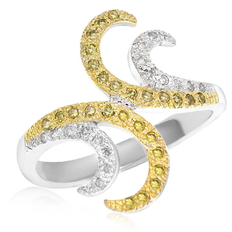 Gold rings with intricate celtic knot patterns -14K TWO TONE RING WITH  0.07CT DIAMONDS AND YD 0.18 / 3.9GM