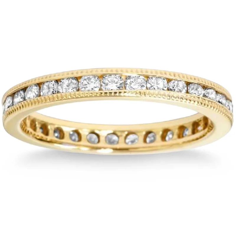 Rings with infinity loops for timeless love -1ct Channel Set Diamond Eternity Ring 14K Yellow Gold