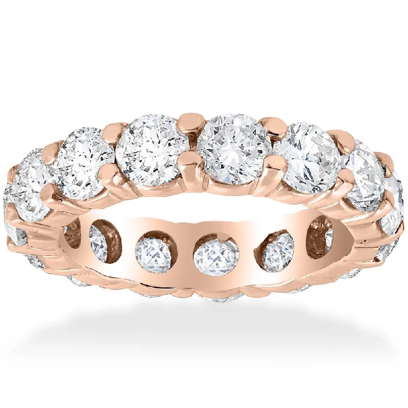 Rings with tourmaline gems for bold hues -5 1/2ct Diamond Eternity Ring 14K Rose Gold