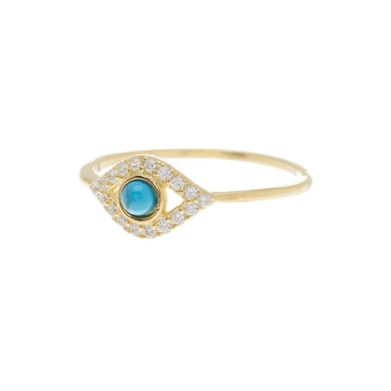 Vintage rings with engraved floral band designs -Adornia Evil Eye Ring