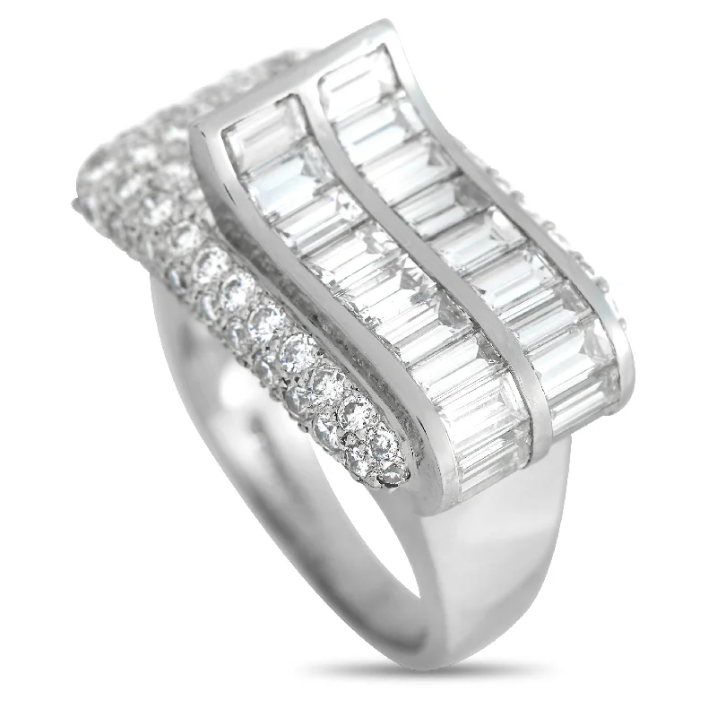 Rings with vintage claw prongs for elegance -Charles Krypell Platinum 4.50ct Diamond Ring