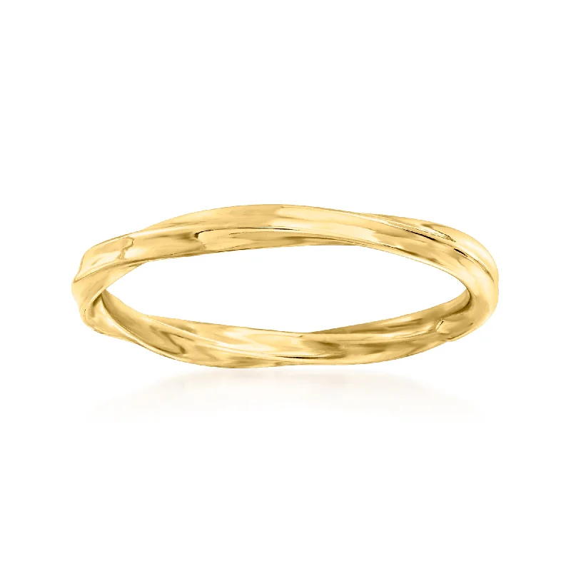 Rings with matte gold for subtle luxury -Ross-Simons 18kt Yellow Gold Twisted Ring