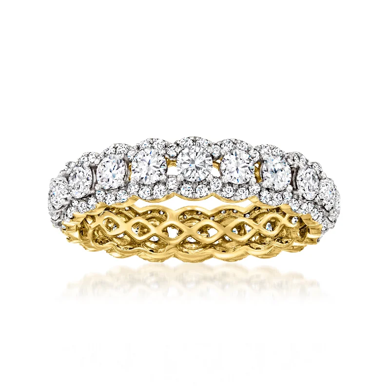 Rings with vintage-inspired emerald for luxury -Ross-Simons Diamond Eternity Band in 14kt Yellow Gold