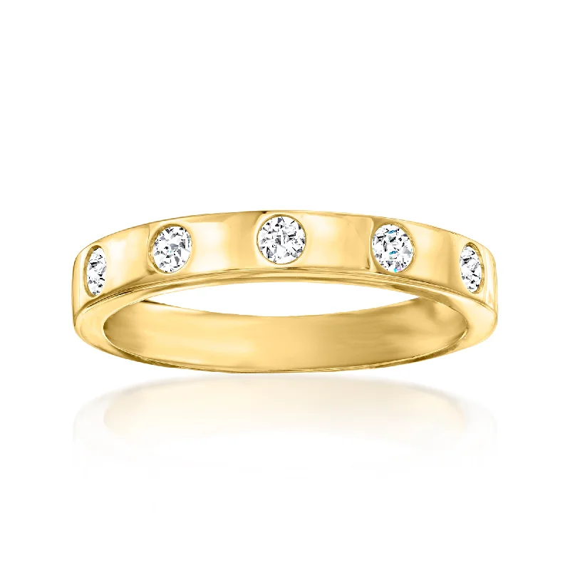 Rings with oxidized silver for antique appeal -Ross-Simons Diamond Ring in 18kt Yellow Gold