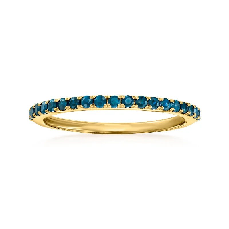 Rings with rough moonstone for natural beauty -Ross-Simons London Blue Topaz Ring in 14kt Yellow Gold