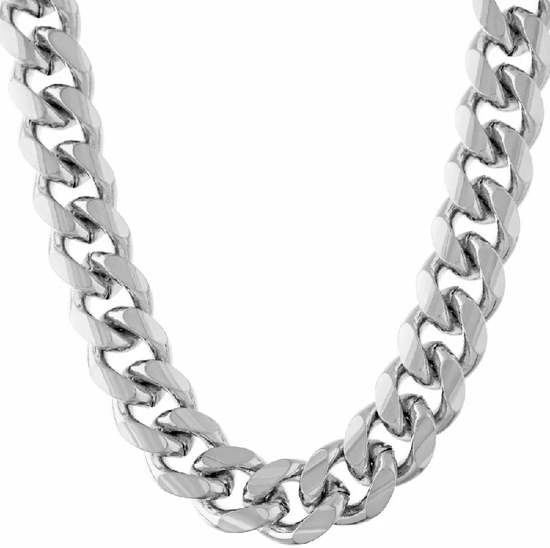 Necklaces and pendants with infinity love symbols for an eternal, romantic gesture-11mm Cuban Link Chain (Rhodium)