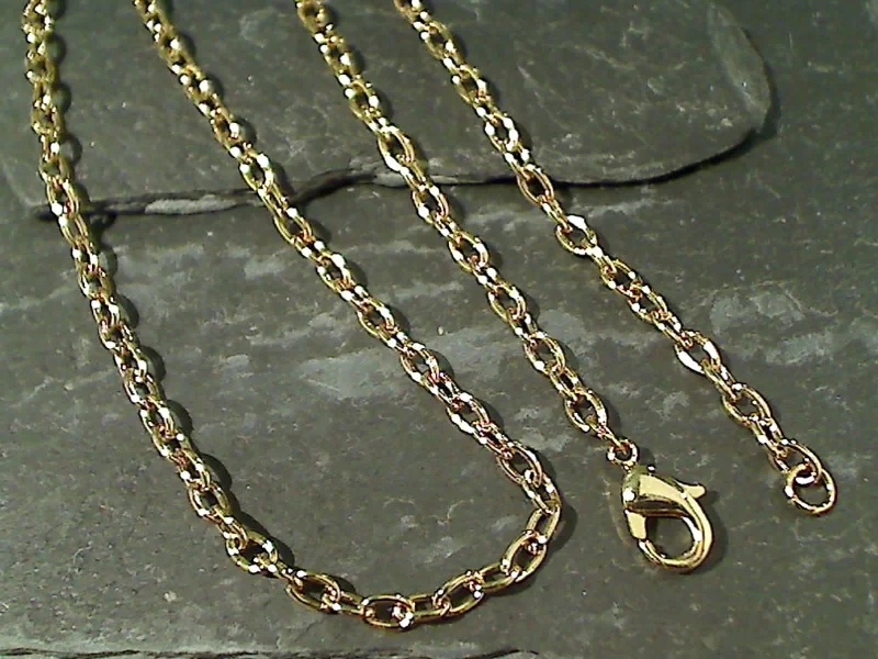 Necklaces and pendants with matching rings for a coordinated set of jewelry-30" Gold Tone Open Link Chain