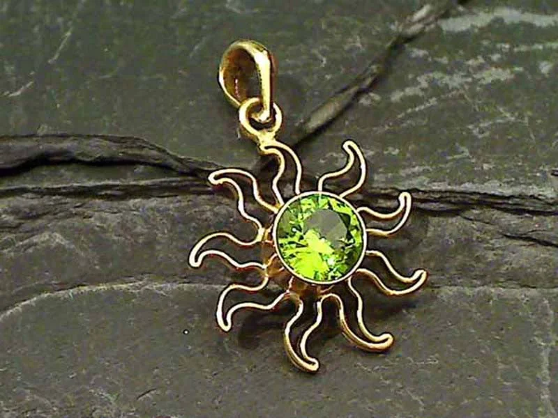 Best necklaces and pendants with sterling silver for an affordable yet stylish choice-Synthetic Peridot, Alchemia Sun Pendant