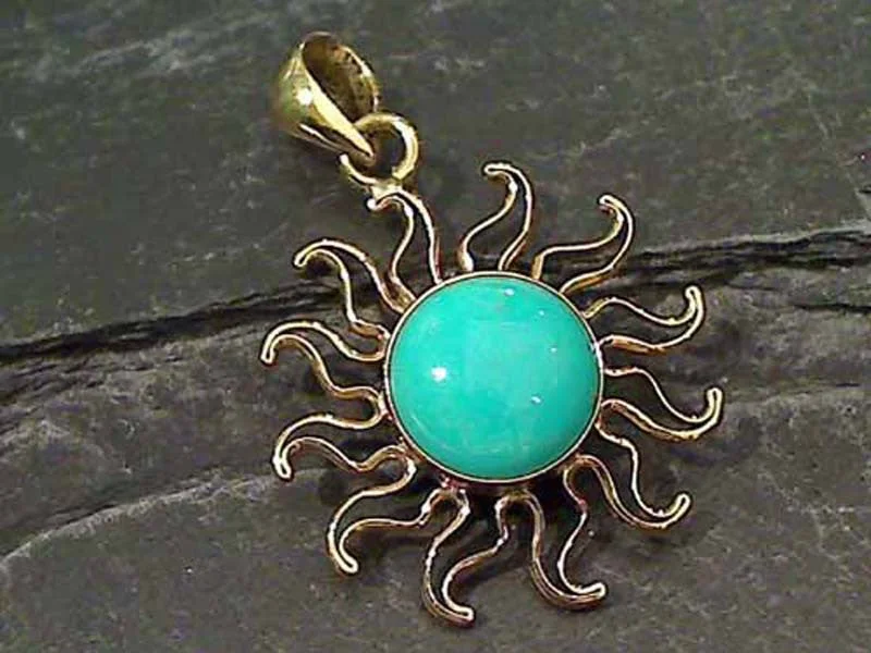 Necklaces and pendants with geometric pendants for a clean, contemporary design-Turquoise, Alchemia Sun Pendant