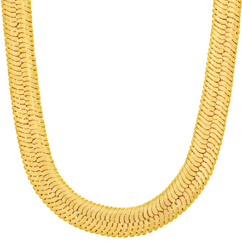 Elegant necklaces and pendants with diamond accents for added sparkle-9mm Herringbone Chain Necklace