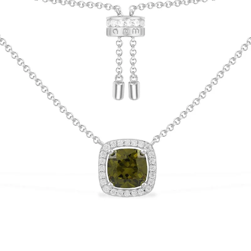 Best necklaces and pendants with statement designs for a fashionable accessory-Adjustable Necklace with Khaki Square Stone