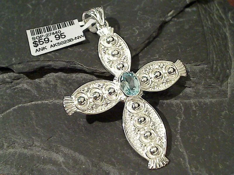 Best necklaces and pendants with butterfly wings for a delicate, graceful style-Blue Topaz, Sterling Silver Pendant