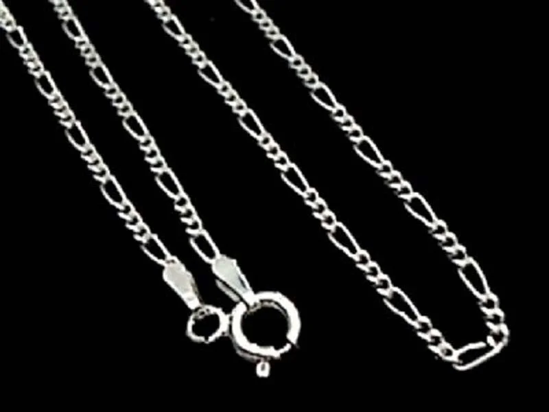 Best necklaces and pendants with art deco elements for a vintage, glamorous design-16" Thin Gauge 1.5mm Figaro Chain, Sterling