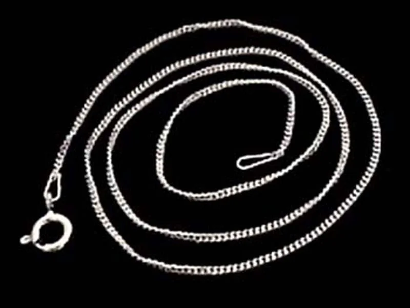 Necklaces and pendants with personalized charms for a custom piece of jewelry-16" Thin Gauge Curb Link Chain, Sterling