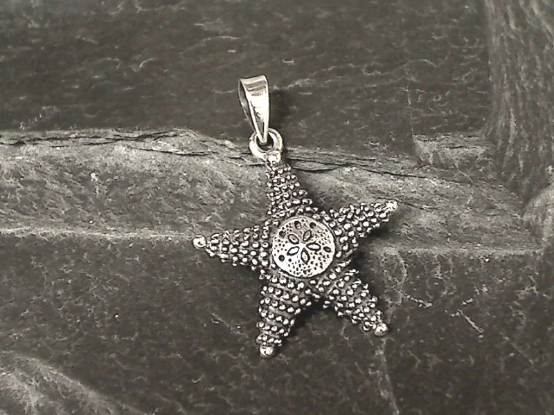 Necklaces and pendants with custom engravings for a personal, meaningful gift-Sterling Silver Starfish Pendant