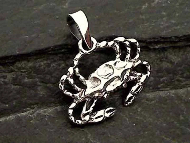 Elegant necklaces and pendants with infinity symbols for timeless designs-Sterling Silver Crab Pendant