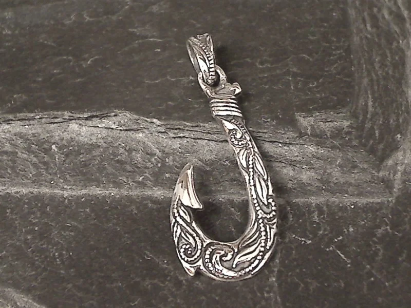 Best necklaces and pendants with minimalist pendants for a sleek, understated look-Sterling Silver Fish Hook Pendant