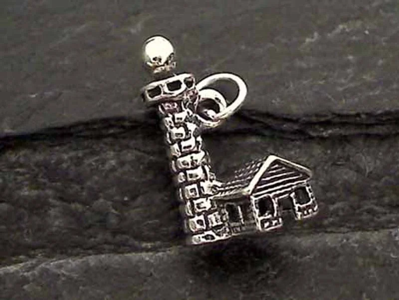 Best necklaces and pendants with heart-shaped lockets for a sentimental keepsake-Sterling Silver 3D Lighthouse Charm