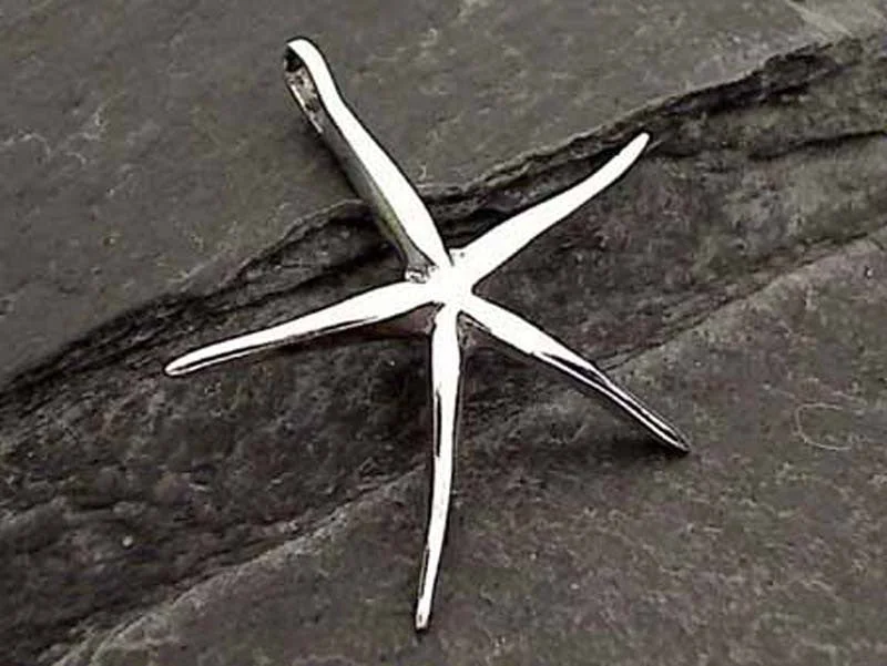 Necklaces and pendants with clear quartz for a pure and radiant look-Sterling Silver 1" by 1" Starfish Pendant