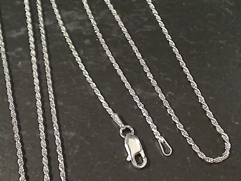 Simple necklaces and pendants with tiny charms for a delicate and casual vibe-20" Thin Gauge 1.25mm Rope Chain, Sterling