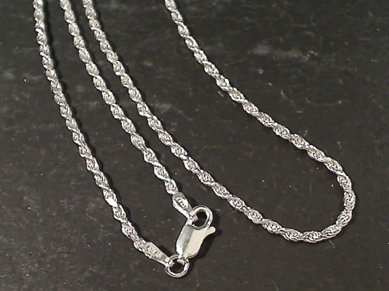 Necklaces and pendants with pearls for a classic and sophisticated touch-18" Med. Gauge 2mm Rope Chain, Sterling