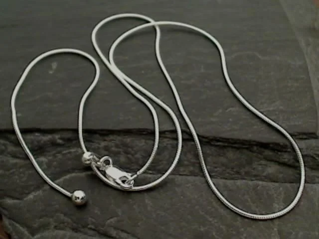 Best necklaces and pendants with matching rings for a coordinated jewelry set-Adj. to 20" Sterling Silver Snake Chain