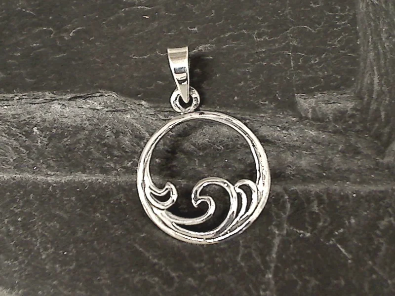 Necklaces and pendants with crescent moon designs for a celestial and mystical feel-Sterling Silver Waves Pendant