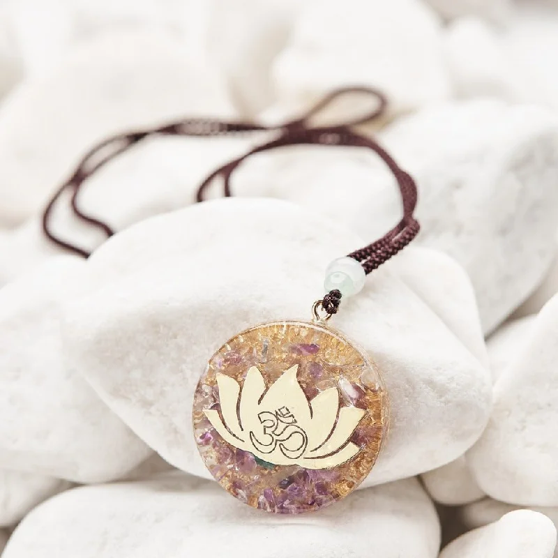 Beautiful necklaces and pendants with layered chains for a fashionable, chic look-Blossoming Lotus Orgonite Pendant