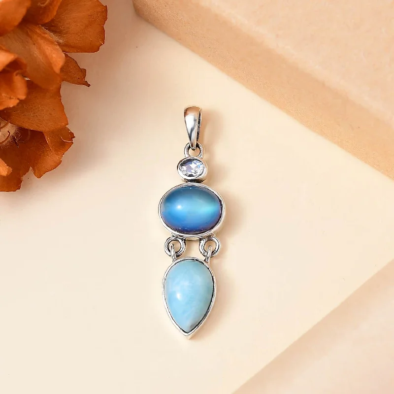 Best necklaces and pendants with heart-shaped lockets for a sentimental keepsake-Crafted Larimar Pendant