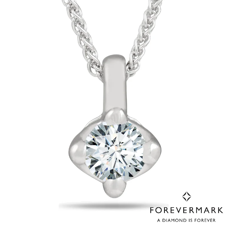 Beautiful necklaces and pendants with gemstone teardrops for an elegant effect-Forevermark Classic Diamond Solitaire Necklace in 18kt White Gold (1/5ct)