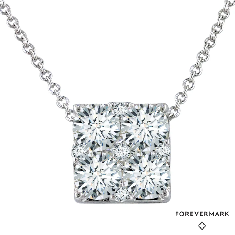 Elegant necklaces and pendants with diamond accents for added sparkle-De Beers Forevermark Diamond Fashion Necklace in 18kt White Gold (1ct tw)