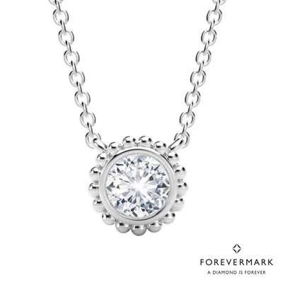 Stunning necklaces and pendants with ruby gemstones for a luxurious red hue-Forevermark Tribute Collection Diamond Beaded Necklace in 18kt White Gold (1/10ct tw)