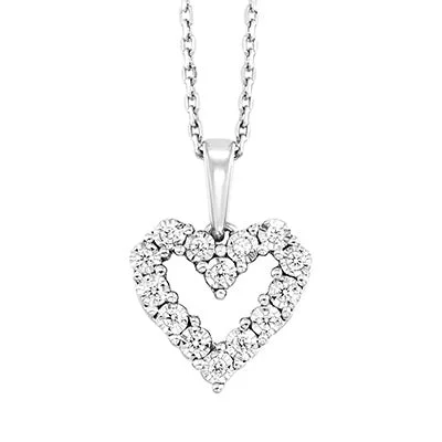 Necklaces and pendants with crescent moon designs for a celestial and mystical feel-Diamond Heart Necklace in Sterling Silver (1/10ct tw)