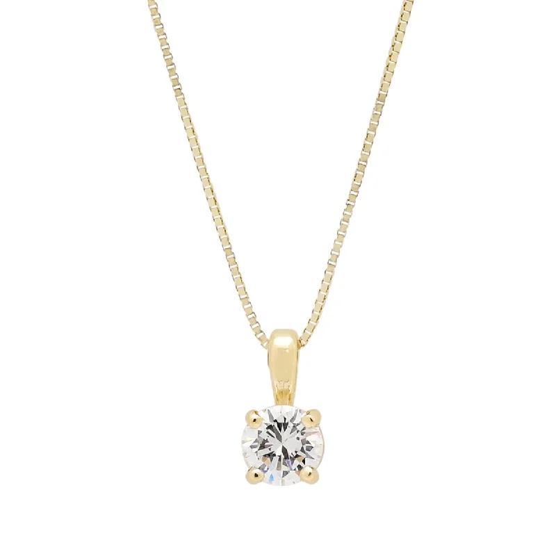 Necklaces and pendants with custom designs for a completely unique jewelry piece-Diamond Solitaire Necklace in 14kt Yellow Gold (1/3ct)