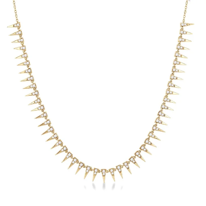 Best necklaces and pendants with layered designs for a chic, stacked look-Diamond Spike Necklace in 14kt Yellow Gold (1ct tw)