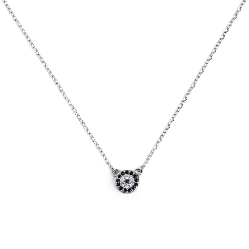 Stunning necklaces and pendants with sapphire gemstones for a luxurious blue hue-Evil Eye Silver Necklace