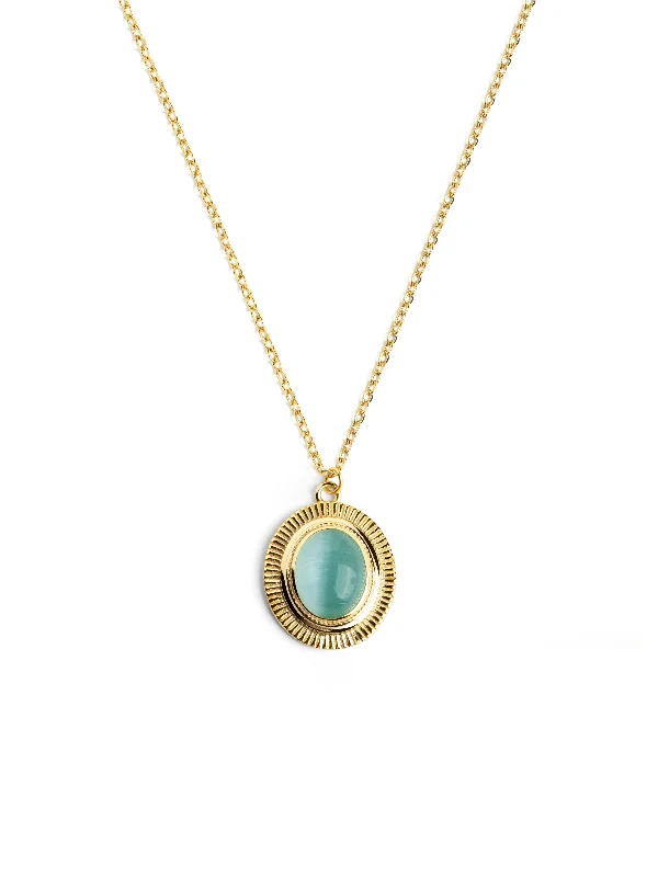 Elegant necklaces and pendants with onyx stones for a sleek, polished look-Feline Sky Gold Necklace