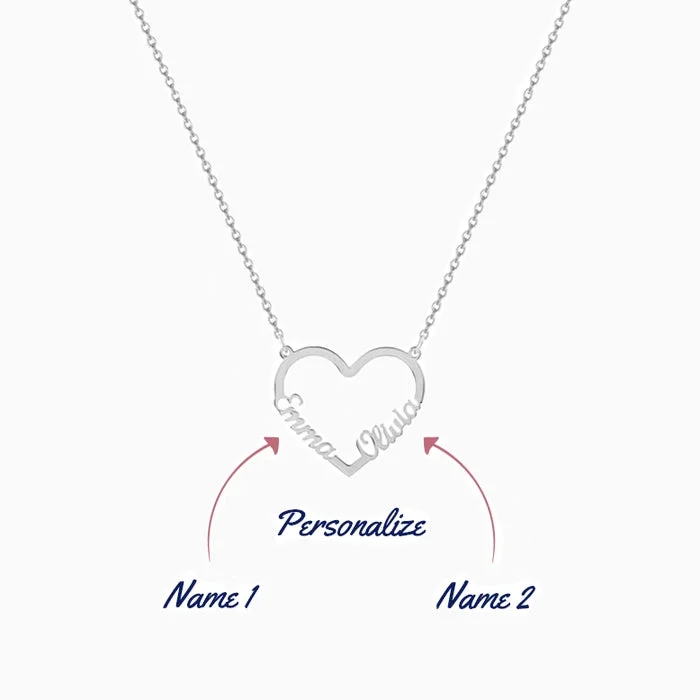 Unique necklaces and pendants with engraved messages for a sentimental gift-Forever Love 2 Name Necklace