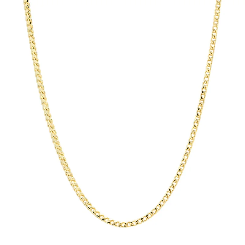 Beautiful necklaces and pendants with gemstone teardrops for an elegant effect-Franco Chain in 14kt Yellow Gold (22 inches and 3mm wide)