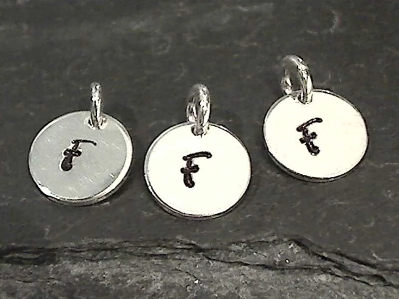 Trendy necklaces and pendants with geometric shapes for a modern aesthetic-Letter F Charm, Sterling Silver