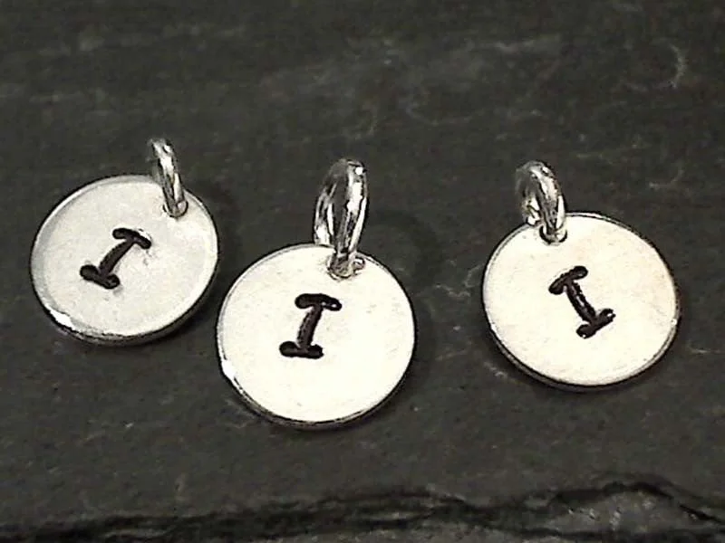 Fashionable necklaces and pendants with birthstones for a personalized gift idea-Letter i Charm, Sterling Silver