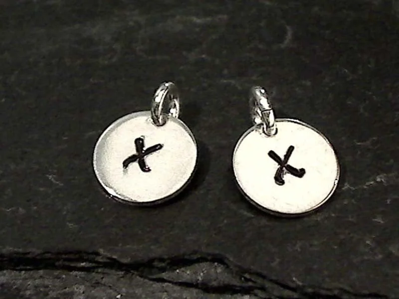 Stylish necklaces and pendants with diamonds for a glamorous and elegant look-Letter X Charm, Sterling Silver