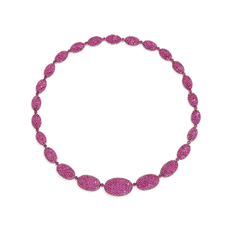 Best necklaces and pendants with emerald gemstones for a rich, sophisticated design-Fuchsia Oval Choker