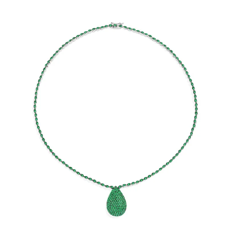 Best necklaces and pendants with floral designs for a feminine and elegant feel-Green Drop Choker