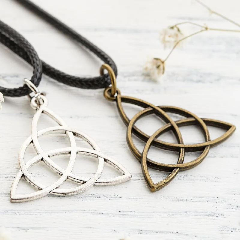 Layered necklaces and pendants for a trendy and fashionable stacked look-The Triquetra Necklace