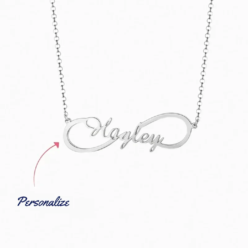 Necklaces and pendants with personalized charms for a custom piece of jewelry-Infinity Name Necklace