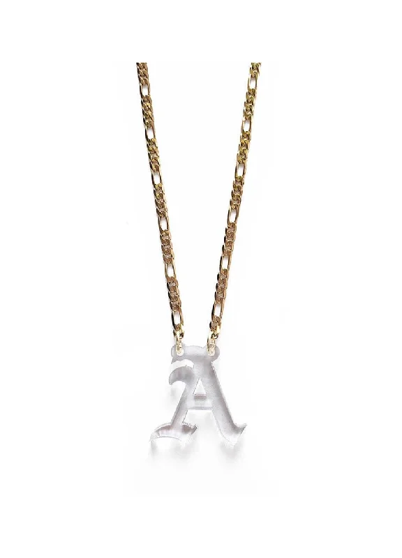 Elegant necklaces and pendants with gold chains for a chic, timeless appearance-Initial Necklace Clear Acrylic 1"