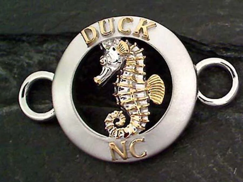 Beautiful necklaces and pendants with gemstone teardrops for an elegant effect-Duck, NC Topper - Seahorse